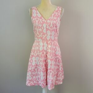 GAP Size 4 Pink Sleeveless Double V-Neck Linen Fit & Flare Dress with Pockets